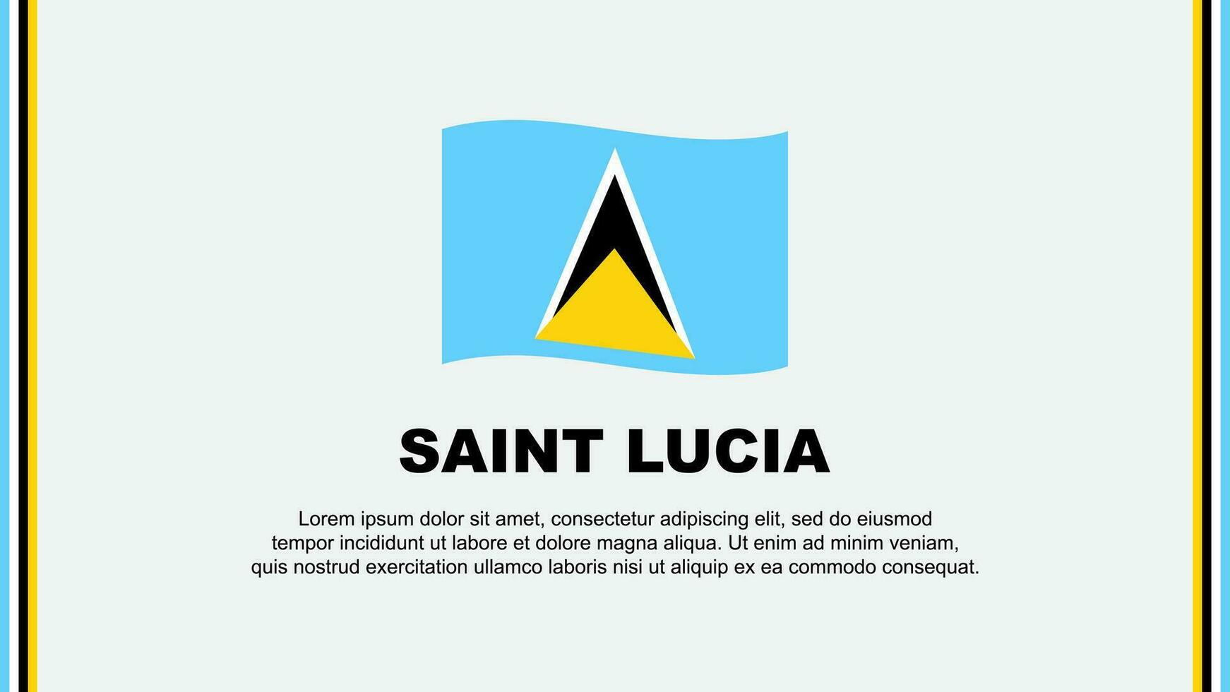 Heilige lucia Flagge abstrakt Hintergrund Design Vorlage. Heilige lucia Unabhängigkeit Tag Banner Sozial Medien Vektor Illustration. Heilige lucia Karikatur