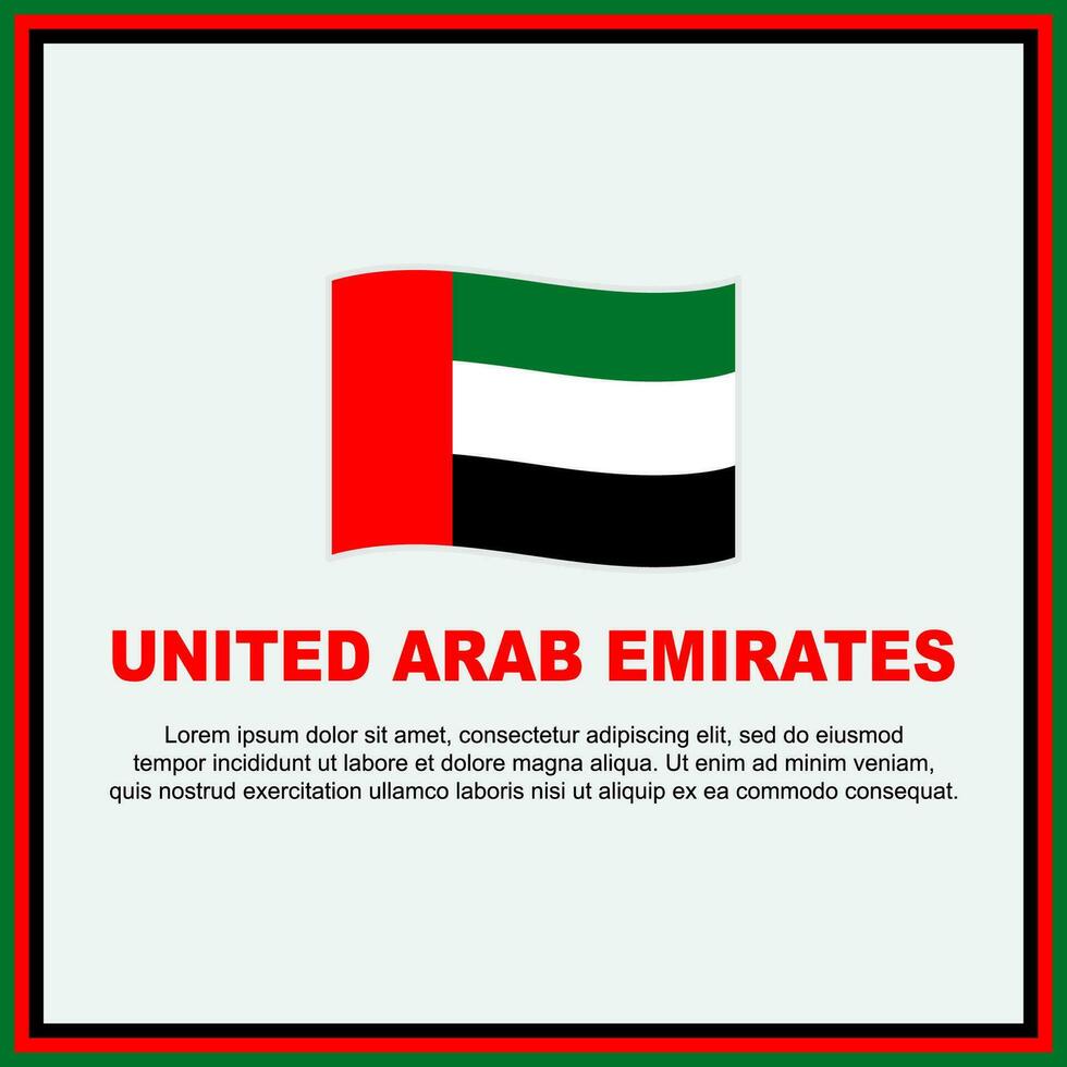 förenad arab emirates flagga bakgrund design mall. förenad arab emirates oberoende dag baner social media posta. baner vektor
