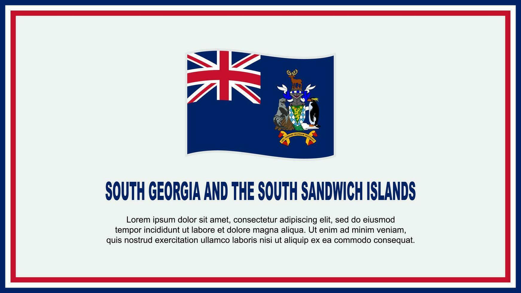 Süd Georgia und das Süd Sandwich Inseln Flagge abstrakt Hintergrund Design Vorlage. Unabhängigkeit Tag Banner Sozial Medien Vektor Illustration. Banner