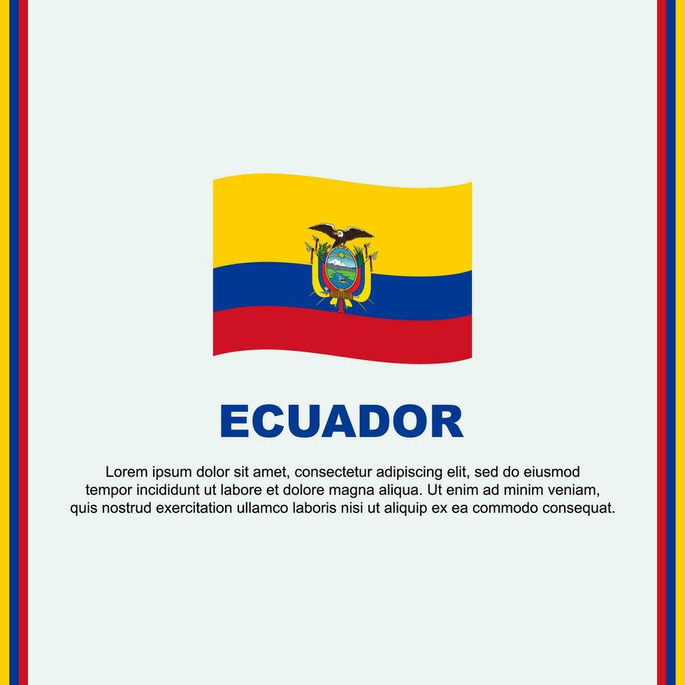 ecuador flagga bakgrund design mall. ecuador oberoende dag baner social media posta. ecuador tecknad serie vektor