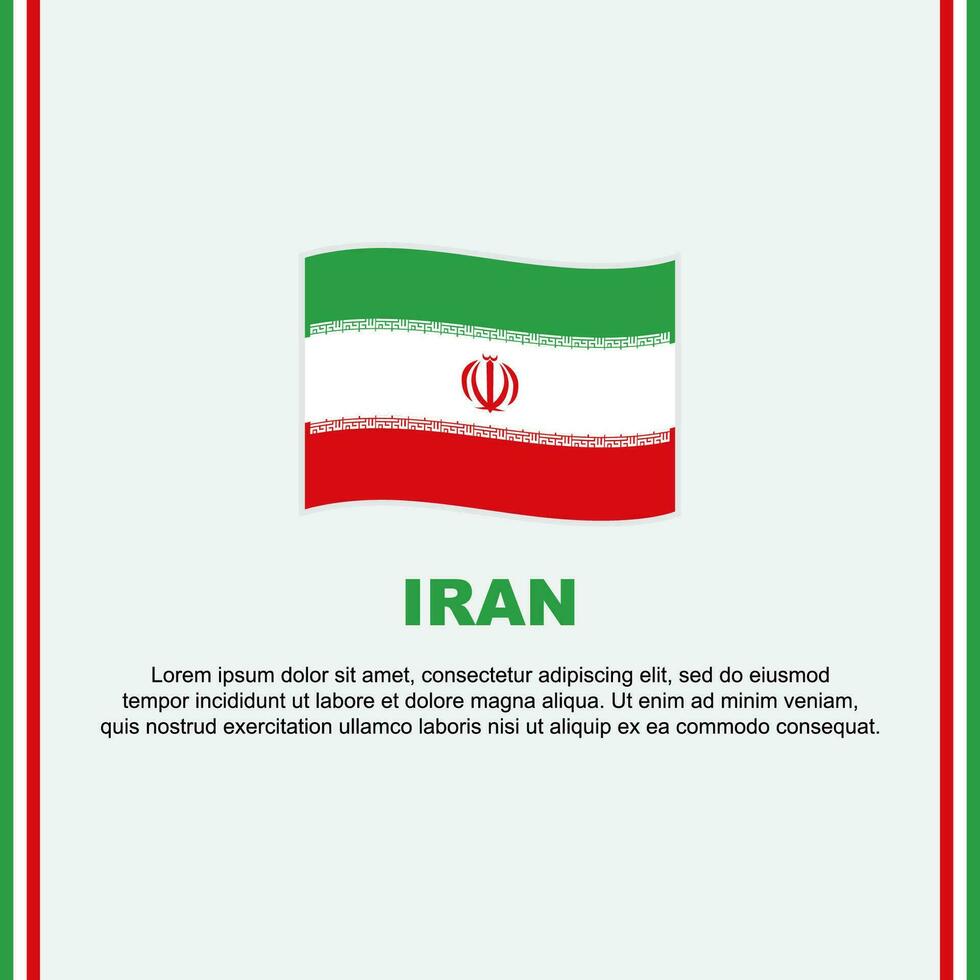 iran flagga bakgrund design mall. iran oberoende dag baner social media posta. iran tecknad serie vektor