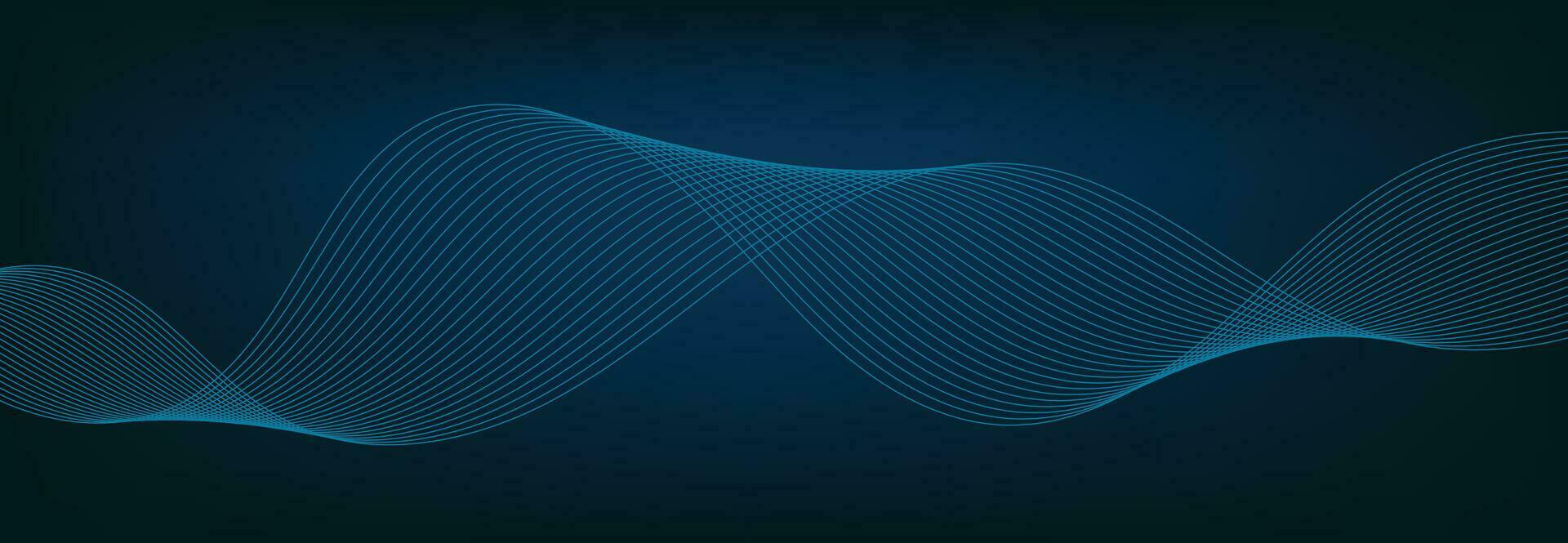 abstrakt Banner Vorlage mit Blau wellig Linien. Technologie Banner. vektor