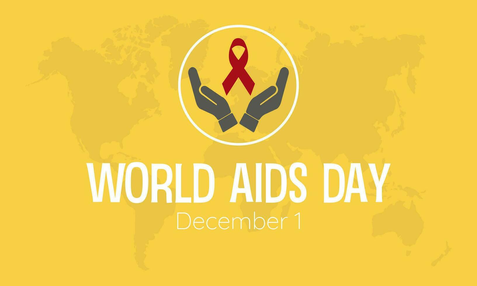 värld AIDS dag medvetenhet bakgrund röd baner band och global Stöd vektor illustration. bakgrund, baner, kort, affisch design.