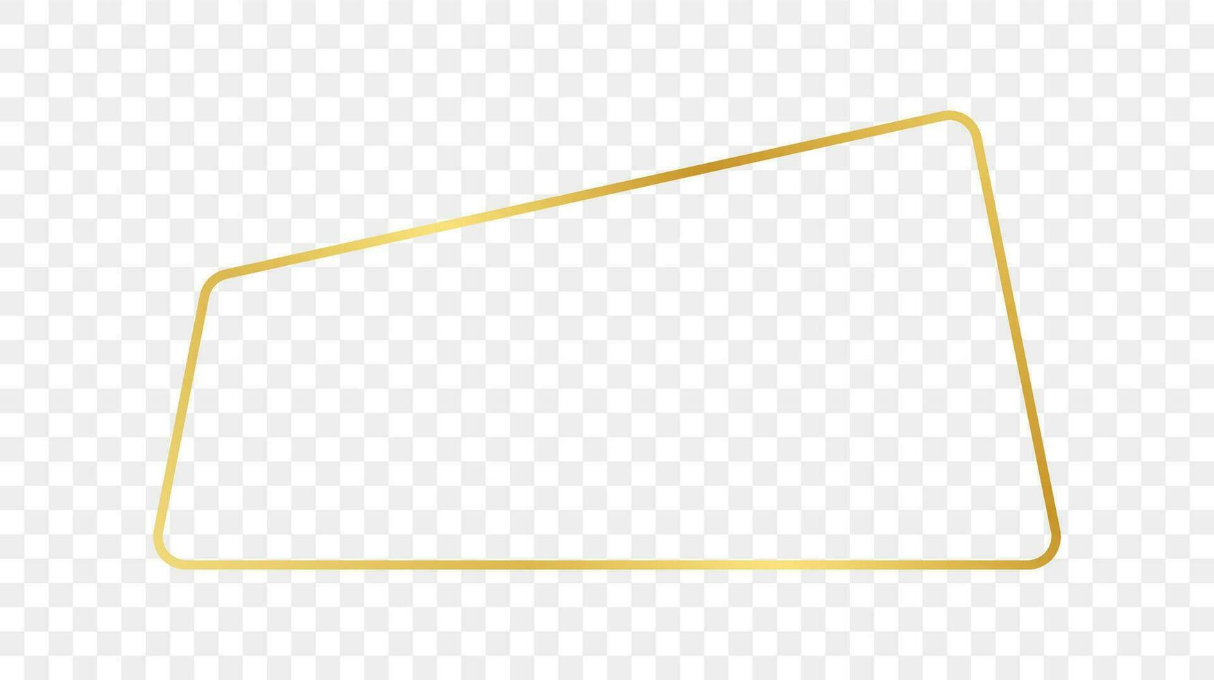 Gold glühend gerundet Trapez gestalten Rahmen vektor