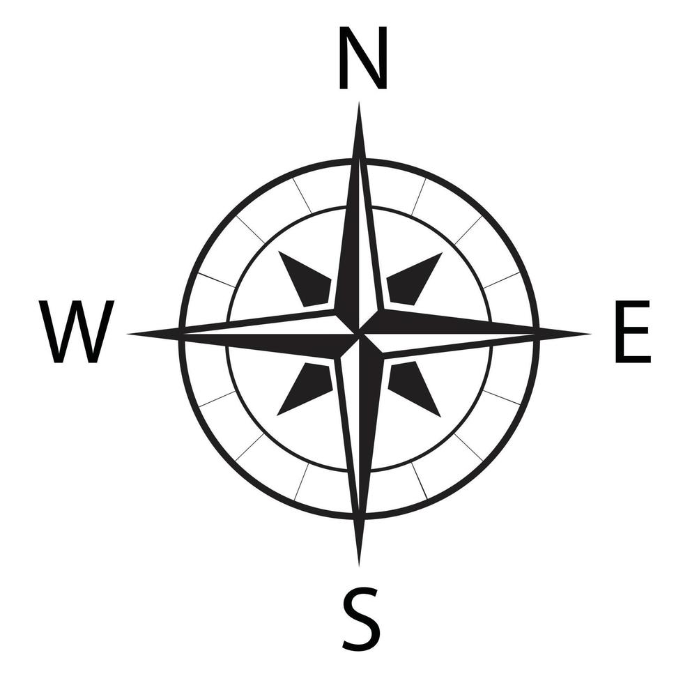 kompass ikon vektor på vit bakgrund. 10eps