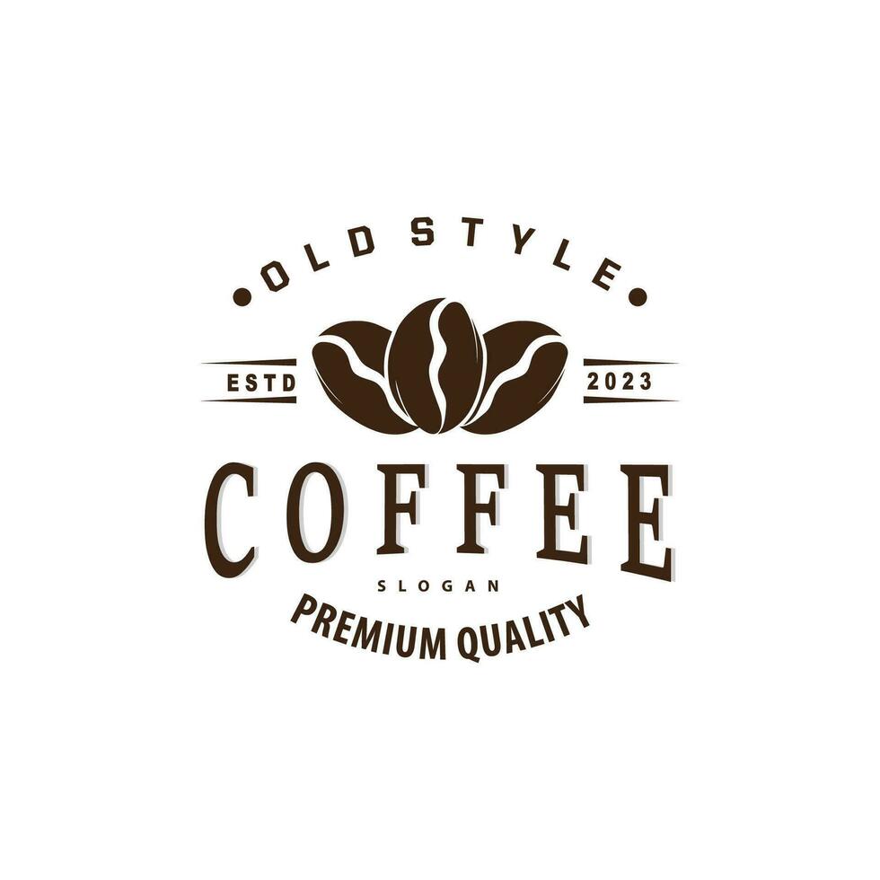 kaffe logotyp, enkel koffein dryck design från kaffe bönor, för Kafé, bar, restaurang eller produkt varumärke företag vektor