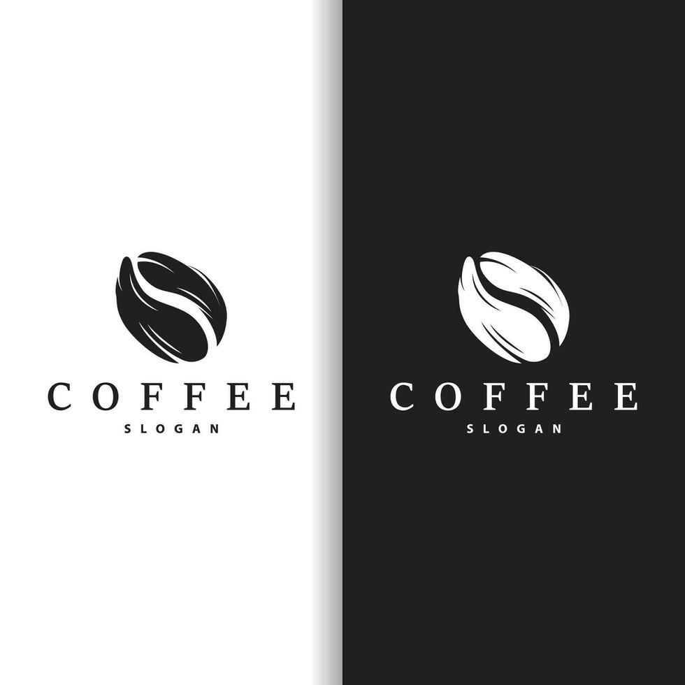 Kaffee Logo, einfach Koffein trinken Design von Kaffee Bohnen, zum Cafe, Bar, Restaurant oder Produkt Marke Geschäft vektor