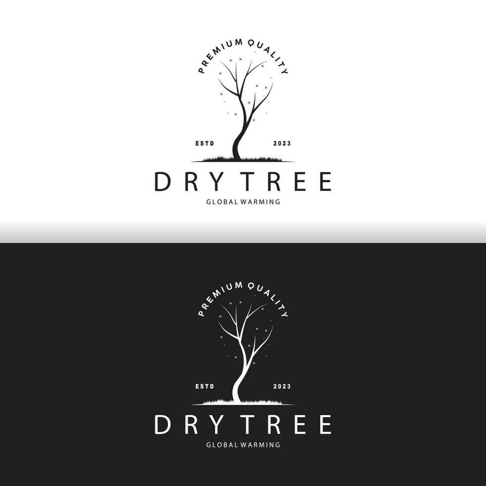 trocken Baum Logo, tot Baum Pflanze Design Vektor Silhouette Illustration Vorlage