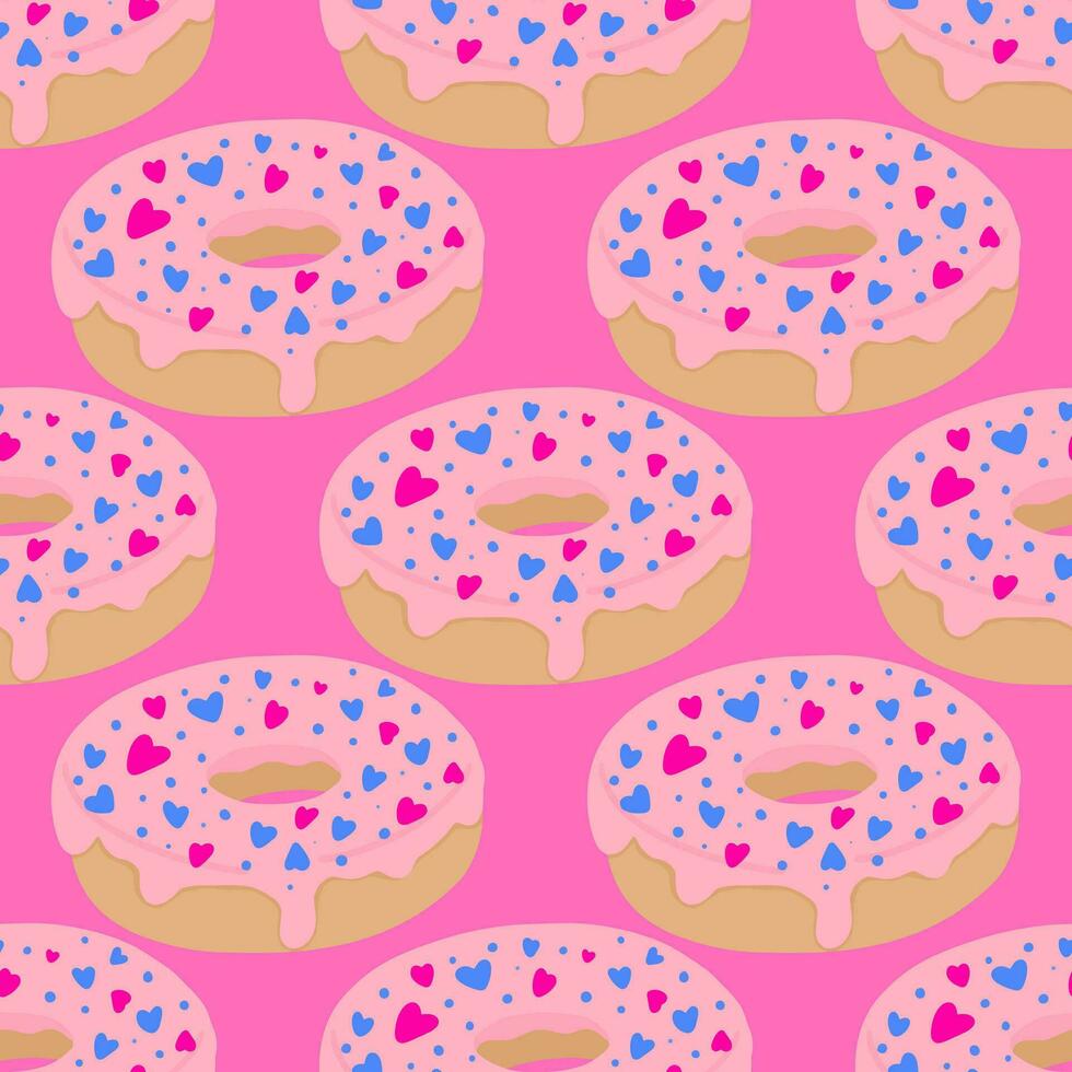 nahtlos Muster mit glasiert Donuts vektor