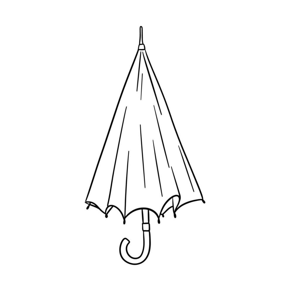 geschlossen Regenschirm Gekritzel Gliederung skizzieren. Vektor Illustration