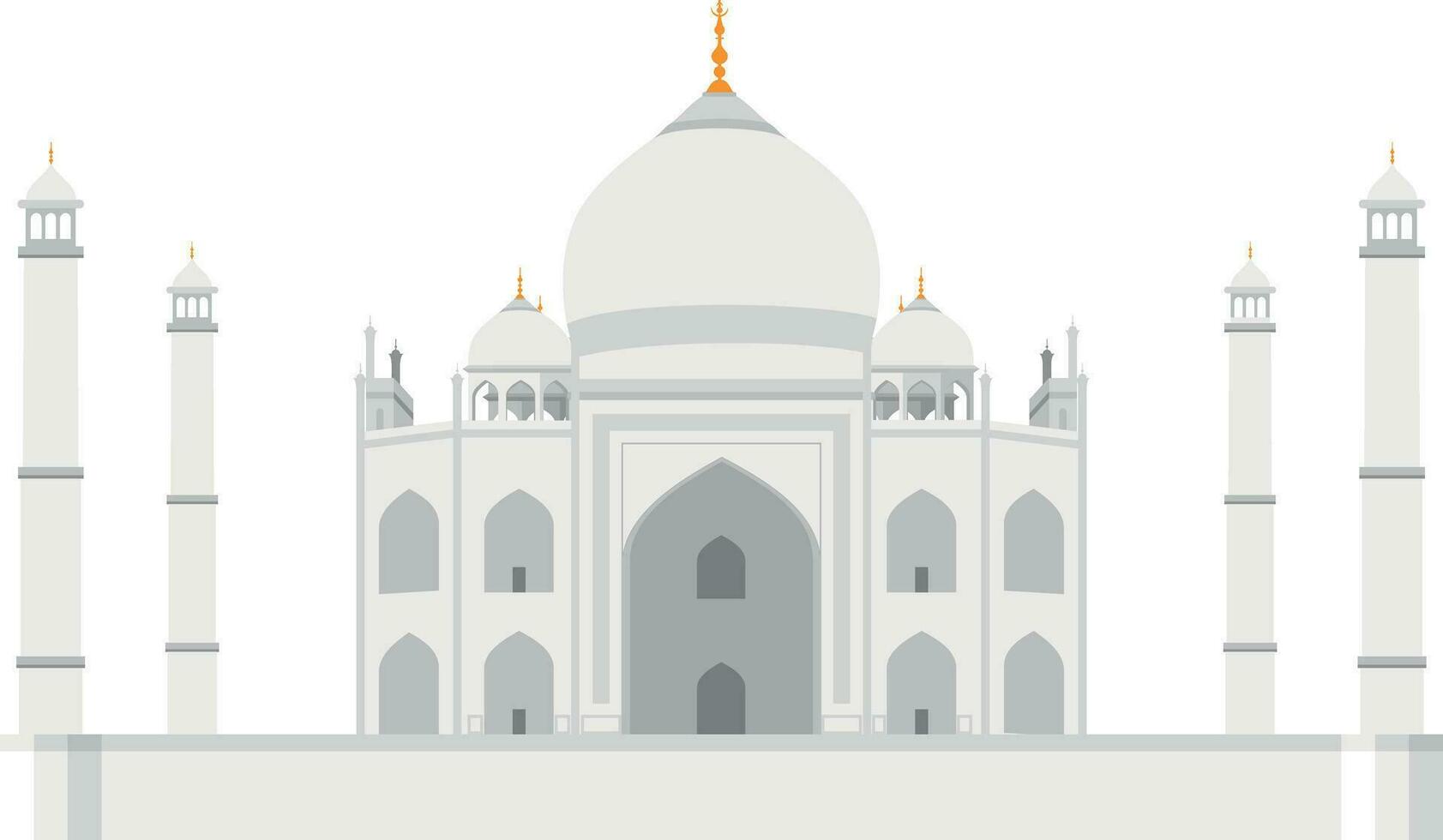 taj Mahal, agra, Indien. isoliert auf Weiß Hintergrund Vektor Illustration.
