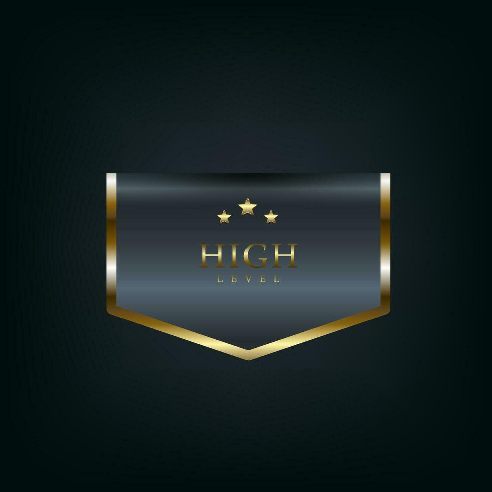 ein Luxus schwarz und Gold Bänder Vektor Illustration auf dunkel isoliert Hintergrund benutzt zum Banner, Etikett, Aufkleber Konzept Vorlagen