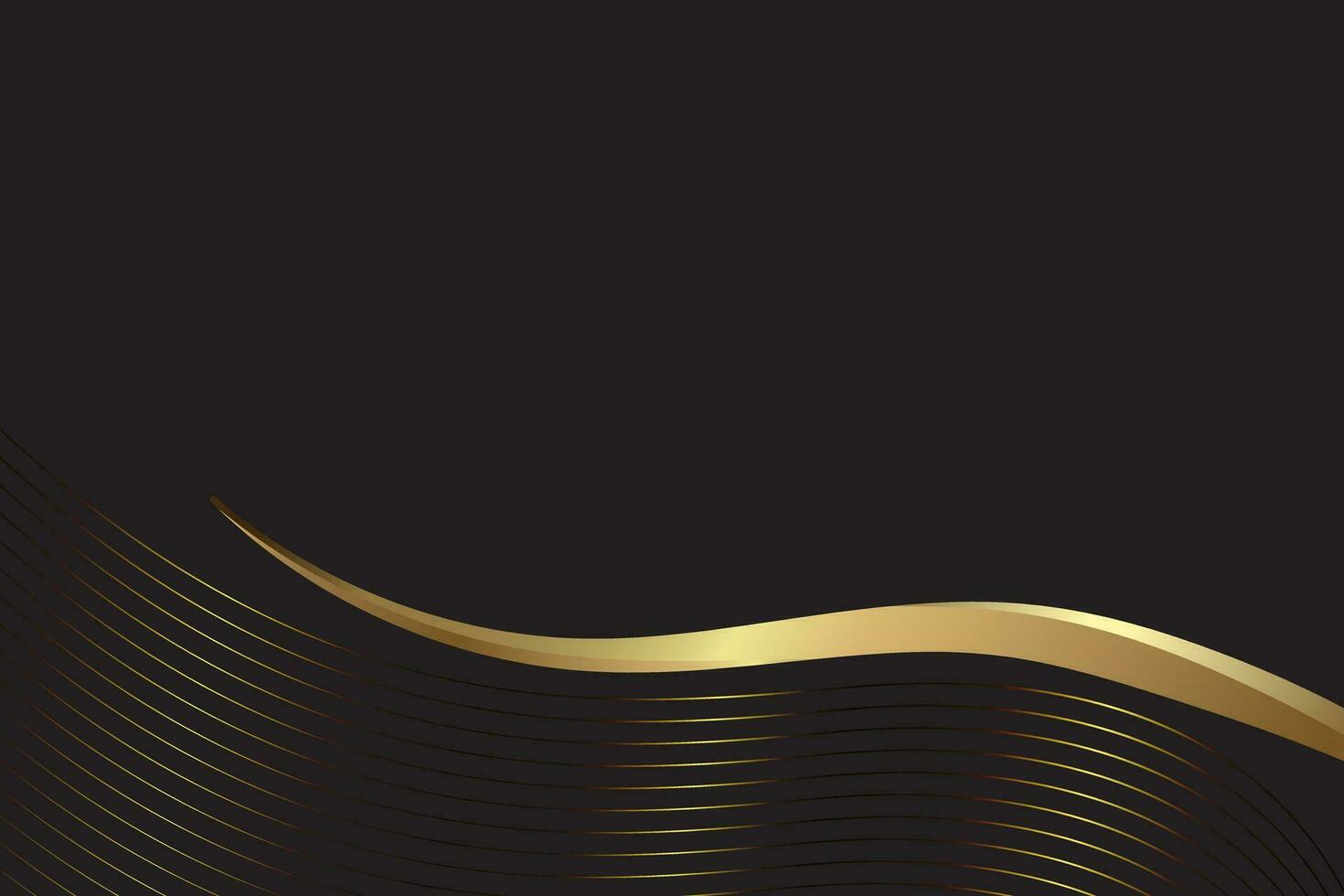 abstrakt Luxus schwarz und wellig Gold Linien abstrakt Hintergrund. elegant zum Zeitschrift, Broschüre, Banner, ein Luxus Band Elemente vektor