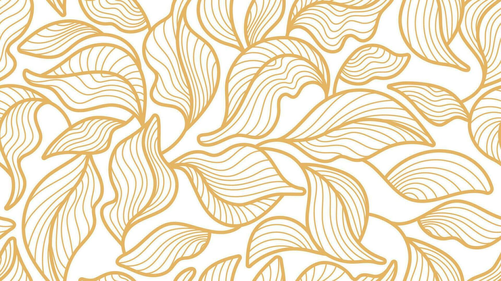 gyllene löv, sömlös mönster. grafisk konst linje vektor