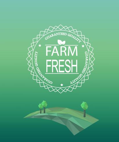 Farm fräsch logotyp i kontur stil. vektor