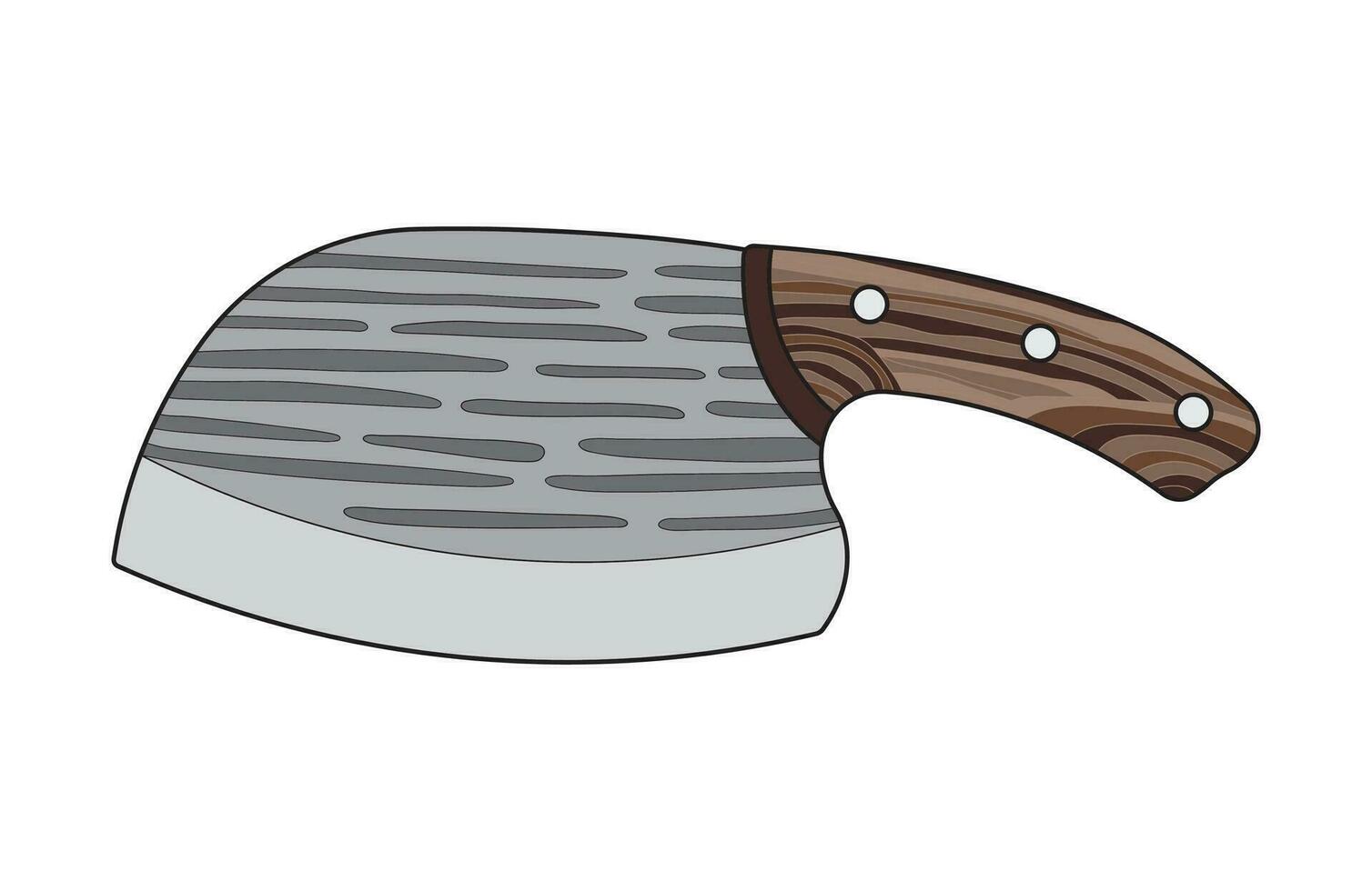 barn teckning tecknad serie vektor illustration köttyxa kniv isolerat i klotter stil