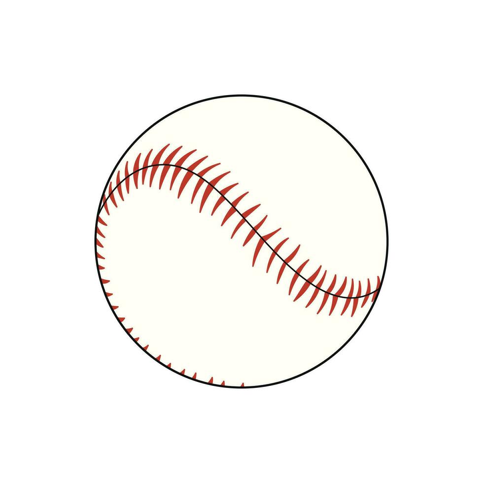 Kinder Zeichnung Karikatur Vektor Illustration Baseball Ball isoliert im Gekritzel Stil