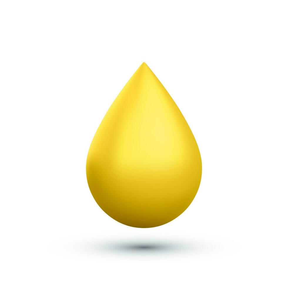3d realistisk olja släppa eller honung isolerat på vit bakgrund. industriell och petroleum begrepp. vektor illustration