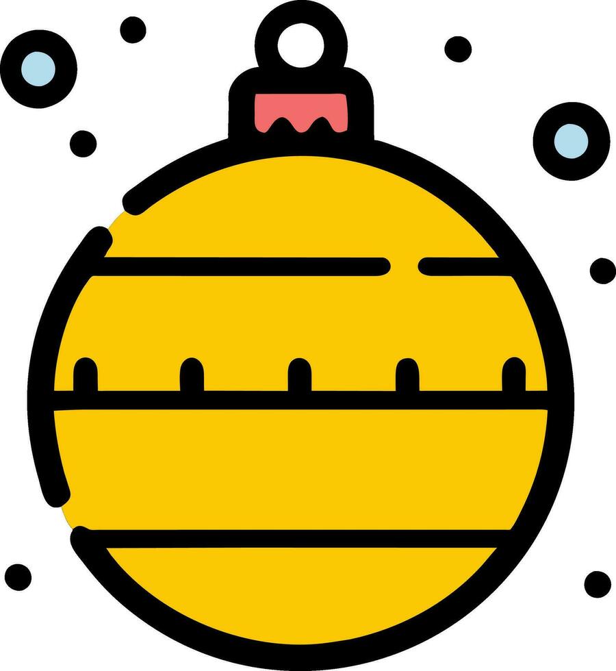 jul prydnad med gnistrande lampor och snö, struntsak ikon vektor