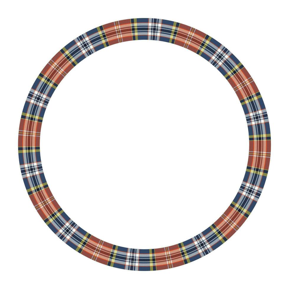 runda ram vektor årgång mönster design mall. cirkel gräns mönster pläd tyg textur. skott tartan bakgrund för collage konst, gif kort, handgjort hantverk.