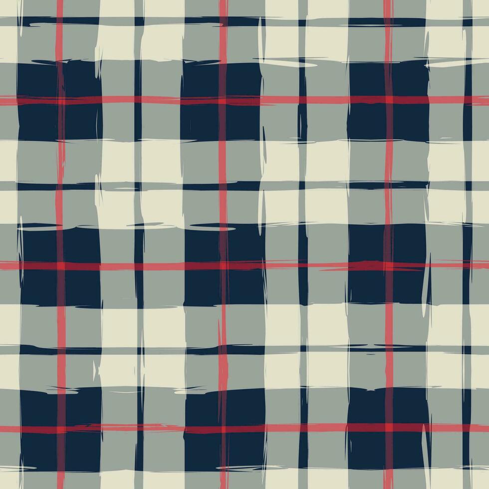 nahtlos Muster Farbe Bürste Plaid Grunge Stil Aquarell Nachahmung Gingham vektor