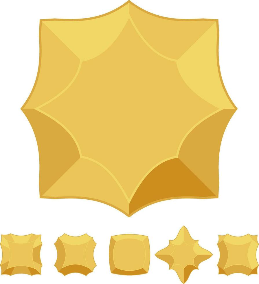 Gold Star Medal Award beste Qualität flaches Design-Set vektor