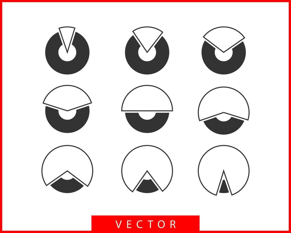 uppsättning paj Diagram ikoner. cirkel diagram vektor. samling diagram grafer logotyp mall. platt design. vektor