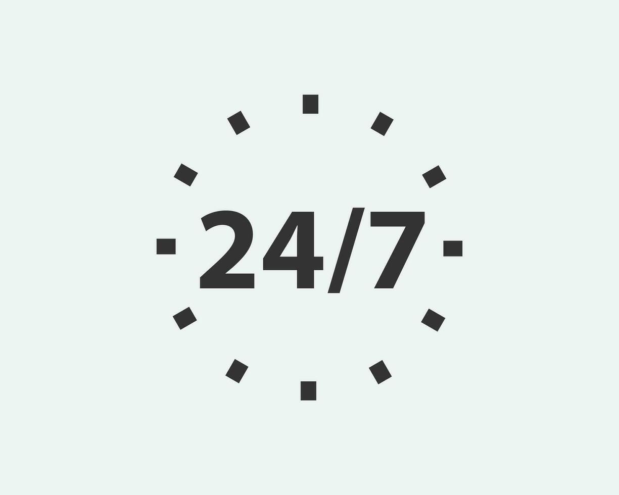 24 timmar en dag service ikon symbol vektor