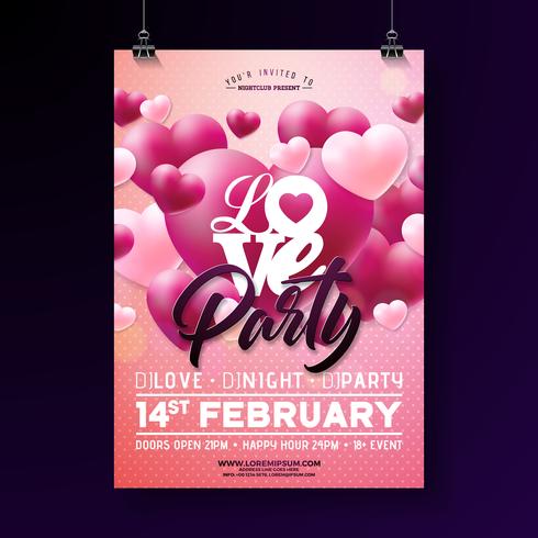 Valentines Day Party Flyer vektor