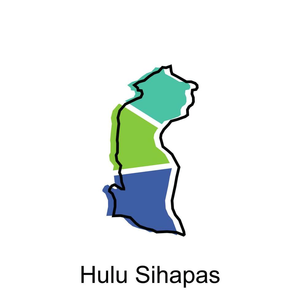Karte Stadt von hallo Sihapas hoch detailliert Illustration Design, Welt Karte Land Vektor Illustration Vorlage