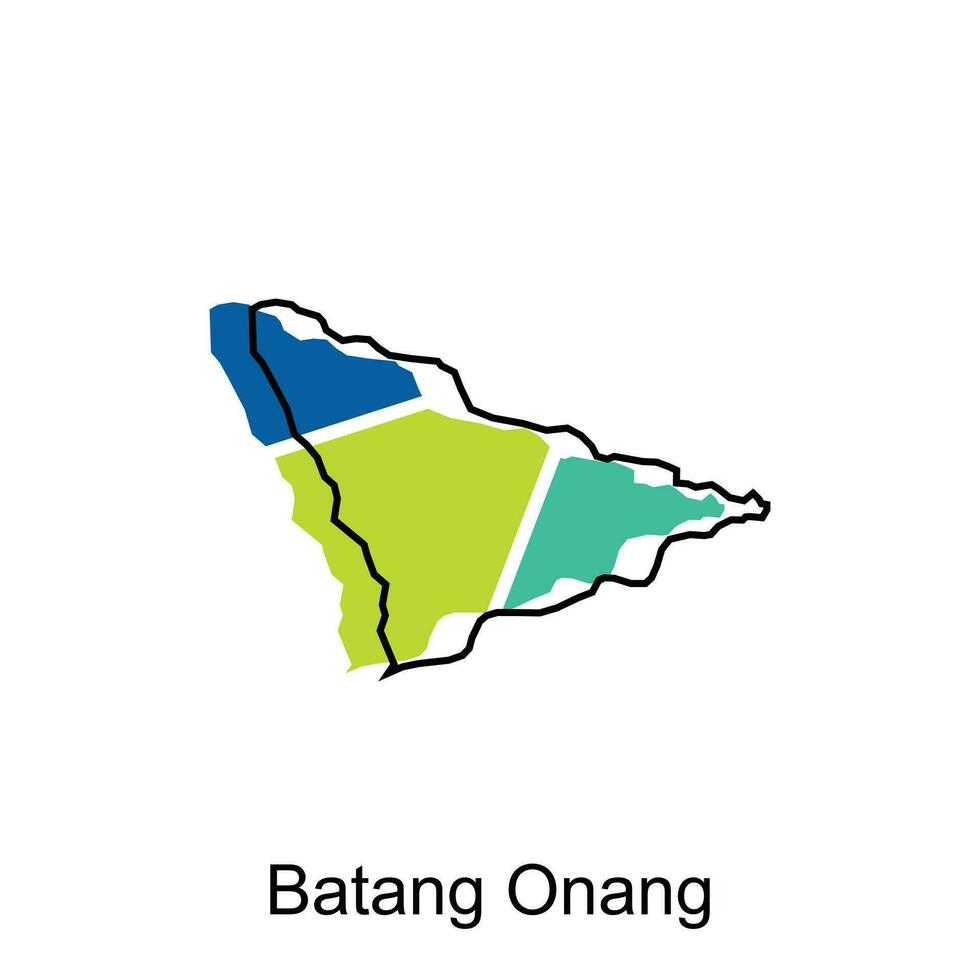 Karte Stadt von batang onang, Karte Provinz von Norden Sumatra Illustration Design, Welt Karte International Vektor Vorlage mit Gliederung Grafik skizzieren Stil isoliert auf Weiß Hintergrund