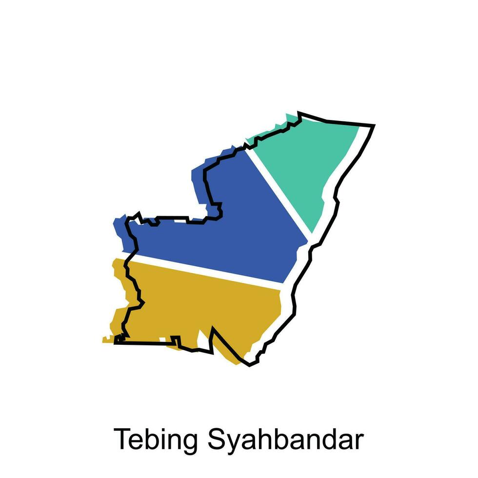 Karta stad av tebing syahbandar, Karta provins av norr sumatra illustration design, värld Karta internationell vektor mall med översikt grafisk skiss stil isolerat på vit bakgrund