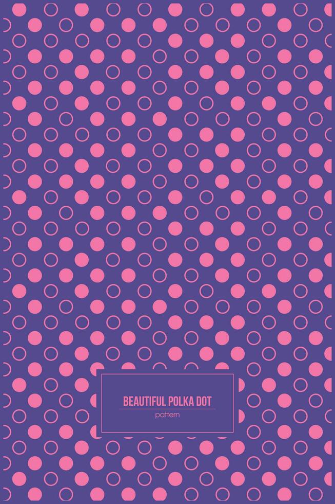 skön rosa polka punkt mönster med lila bakgrund vektor