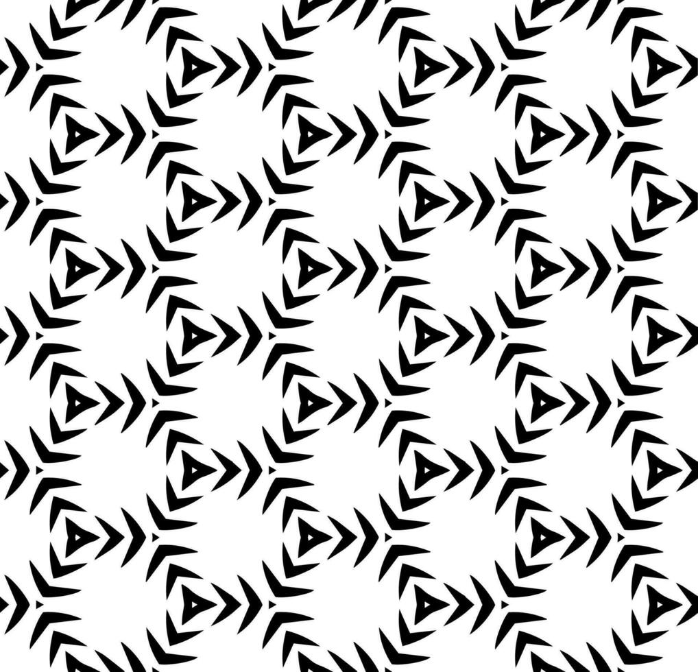 nahtloses abstraktes Schwarzweiss-Muster. Hintergrund und Hintergrund. Ziermuster in Graustufen. Mosaik-Ornamente. Vektorgrafik. vektor