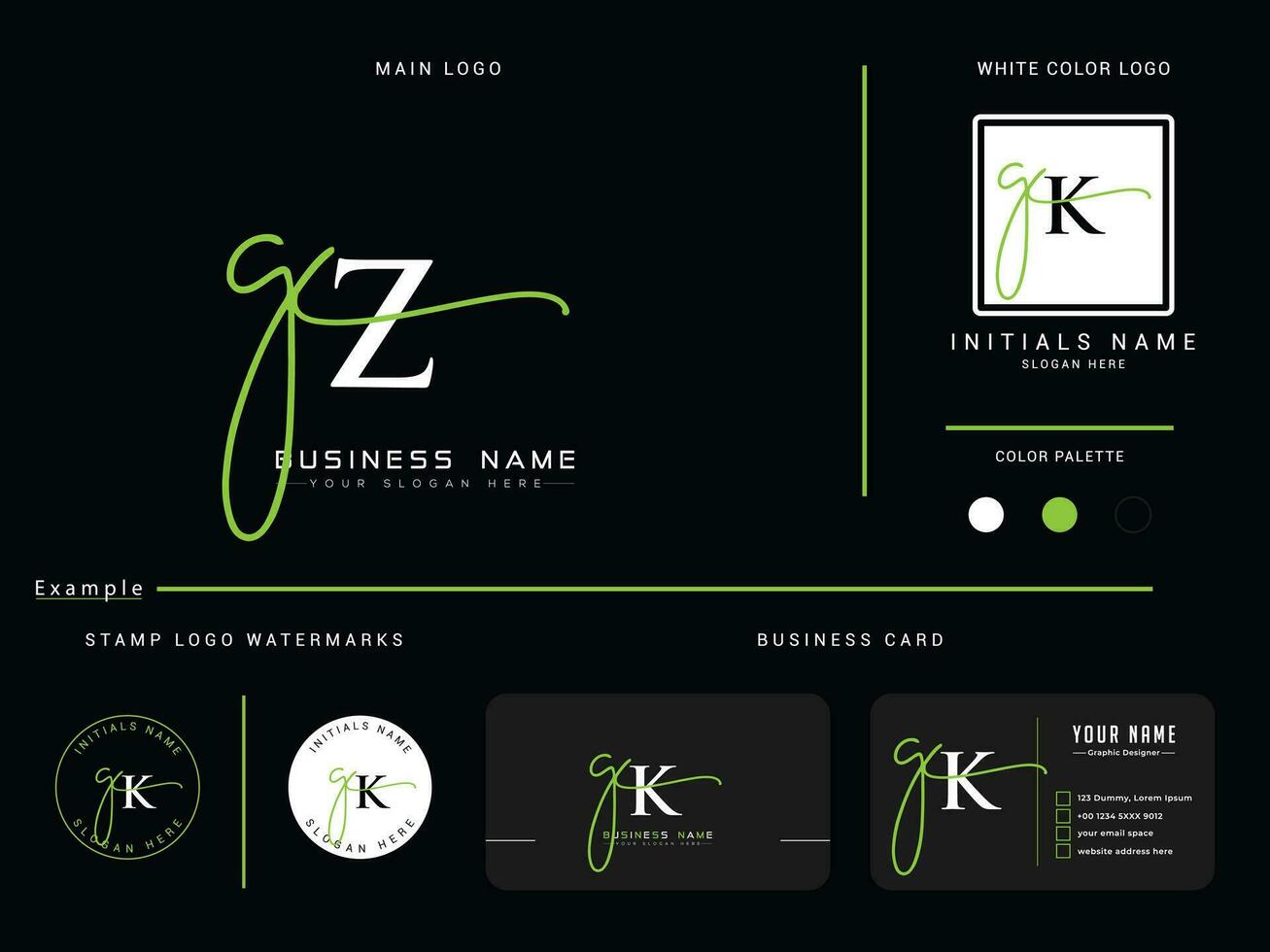 kreativ gz signatur kläder logotyp, första gz lyx logotyp ikon vektor för affär