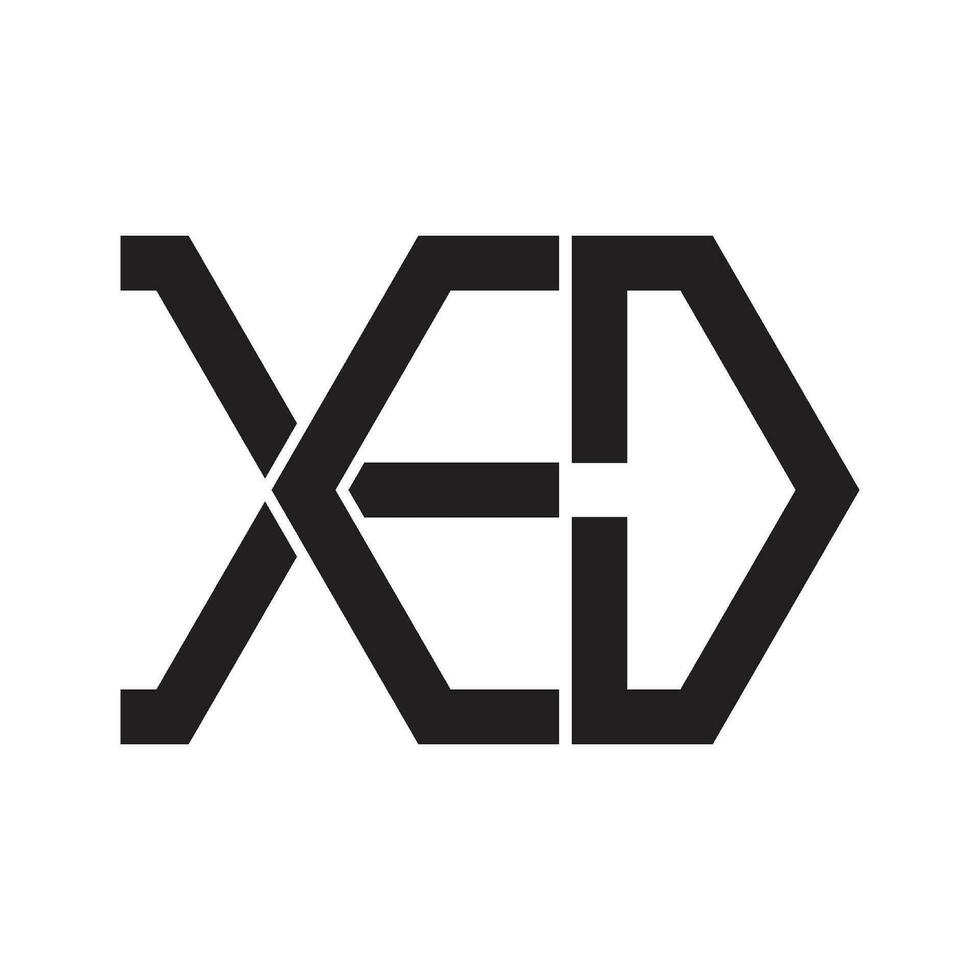 xed brev logotyp vektor