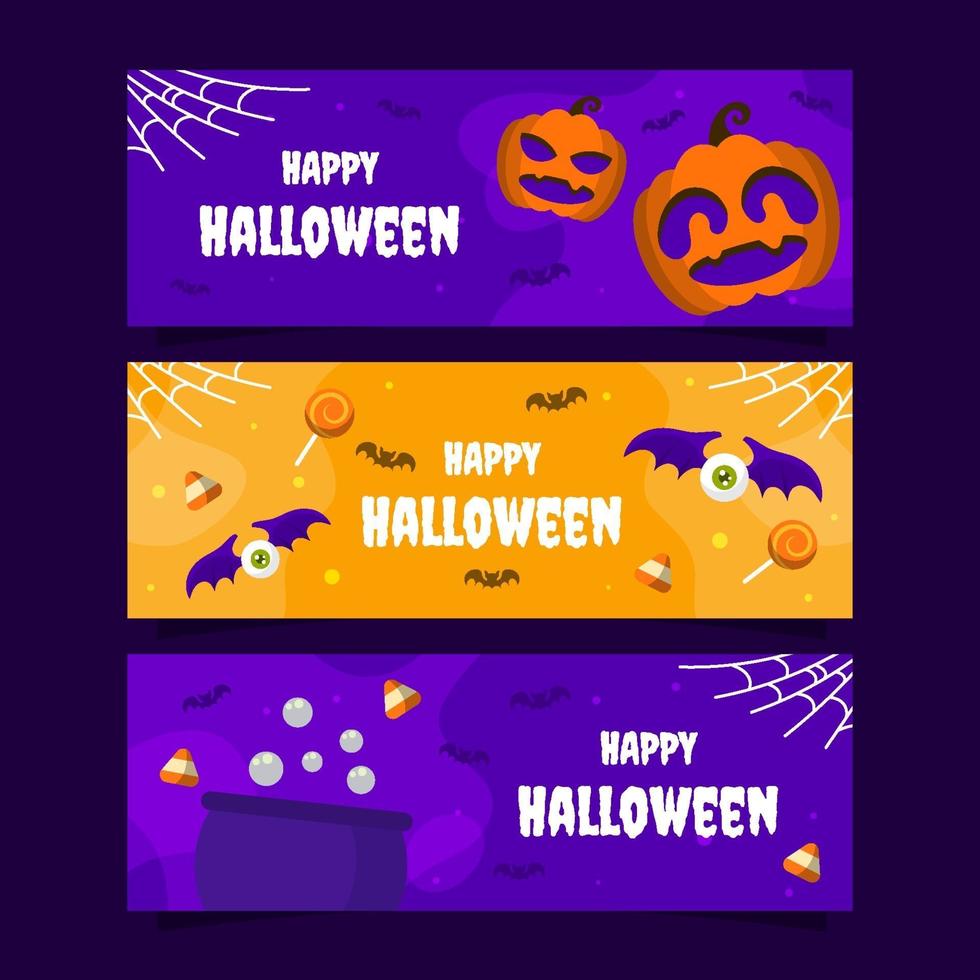 halloween festlighet banner samling vektor