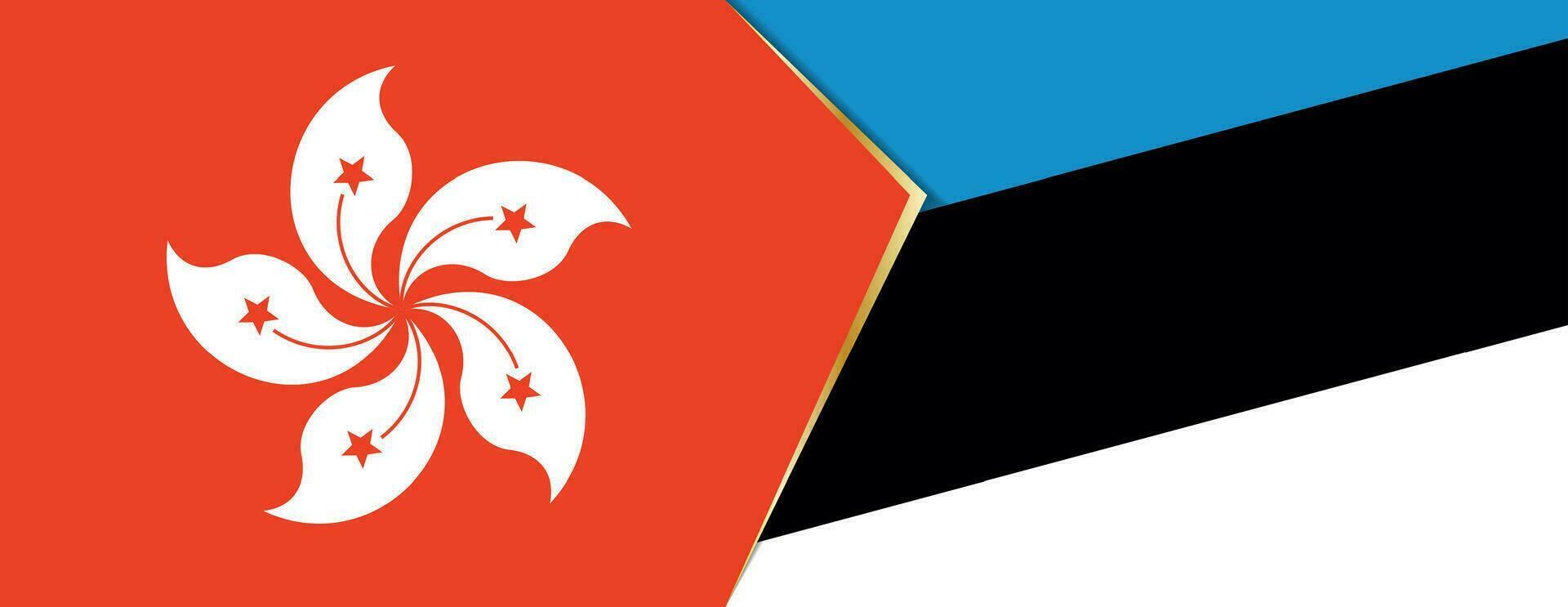Hong kong und Estland Flaggen, zwei Vektor Flaggen.