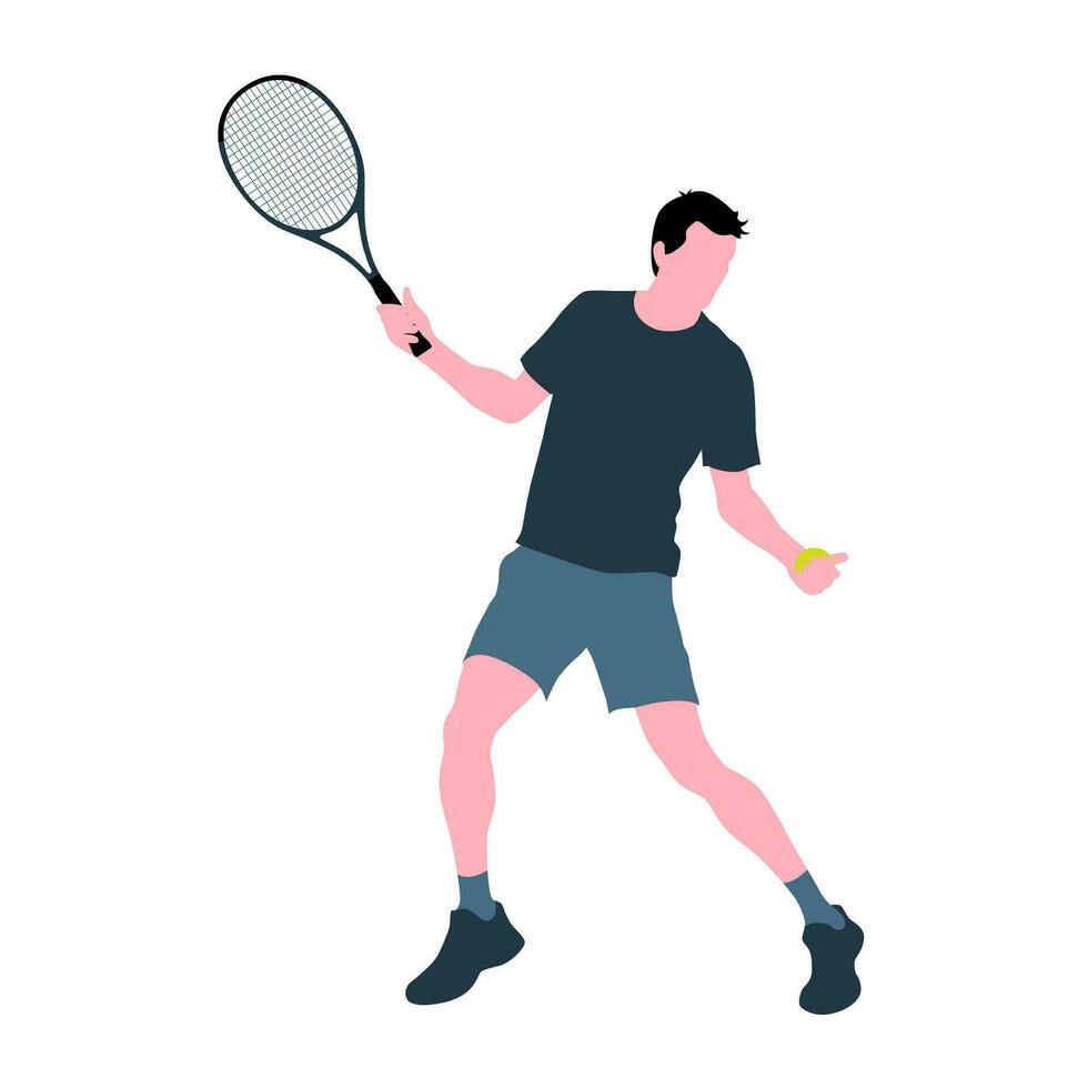 Tennis, Tennis Spieler Mann, männlich Sport Person, Tennis Element vektor