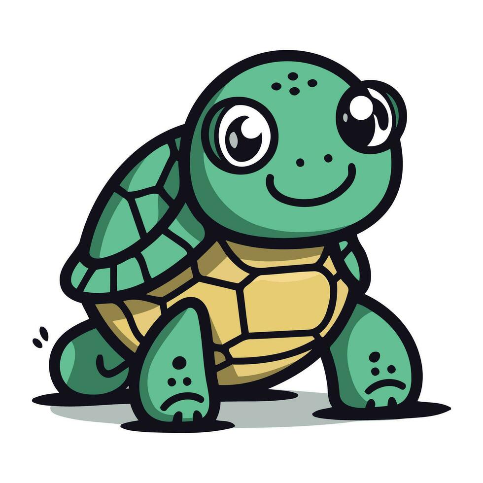 süß Karikatur Schildkröte Vektor Illustration. süß Meer Schildkröte.