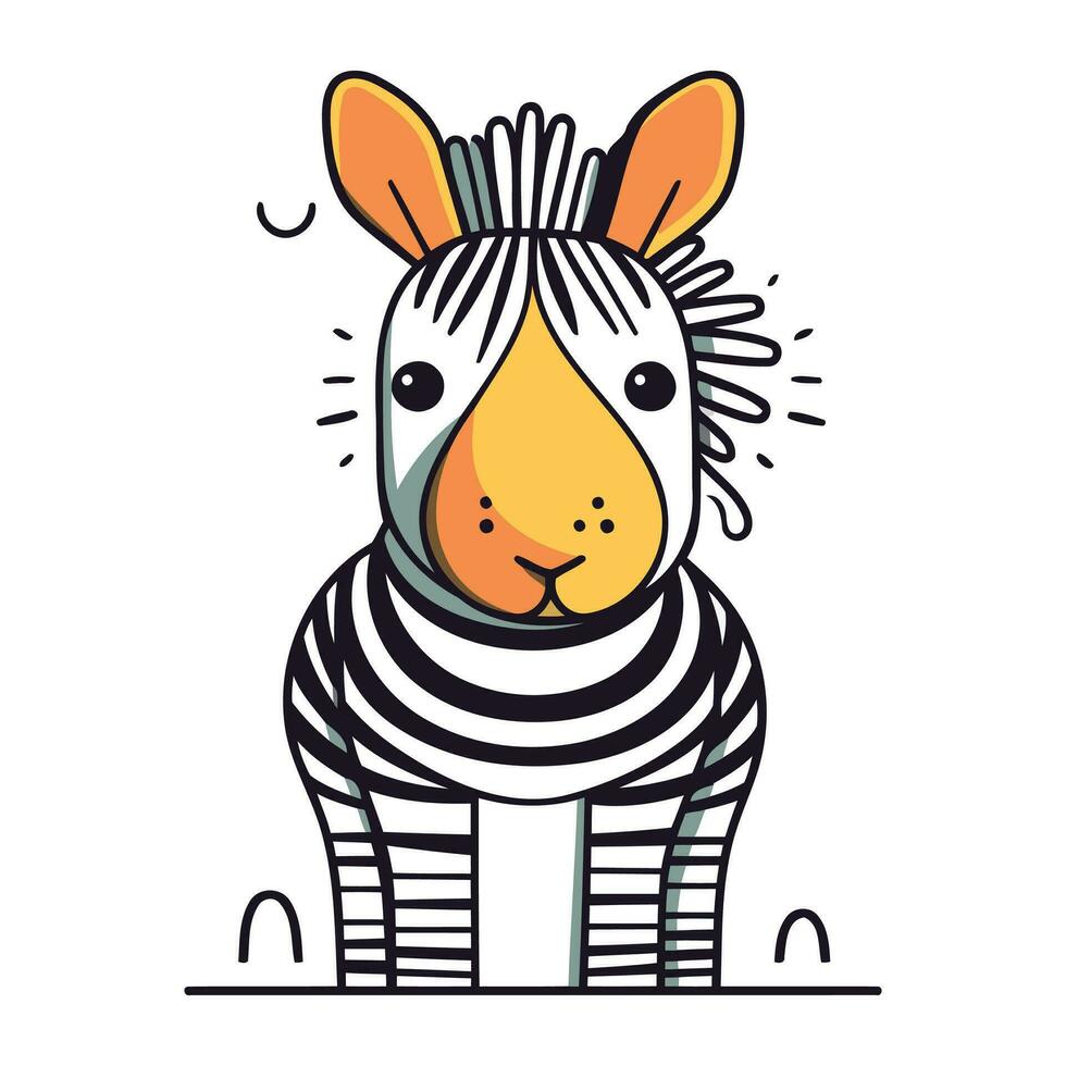 Zebra im Zebra Kostüm. süß Karikatur Vektor Illustration.