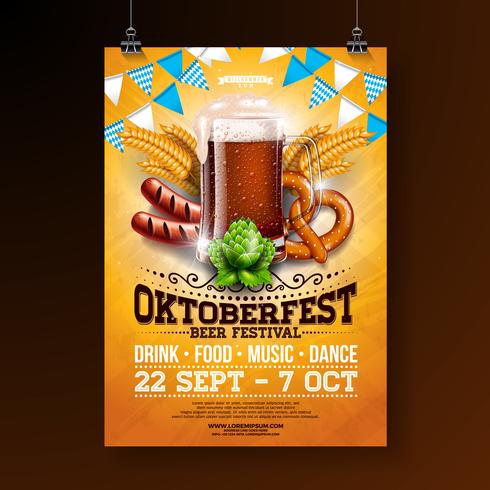 Oktoberfest party affisch illustration vektor