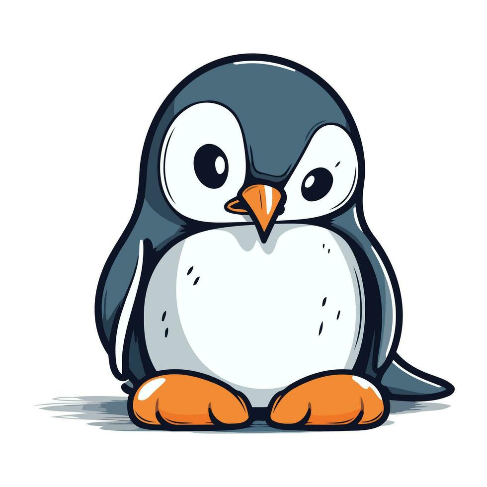 süß Pinguin isoliert auf ein Weiß Hintergrund. Vektor Illustration.