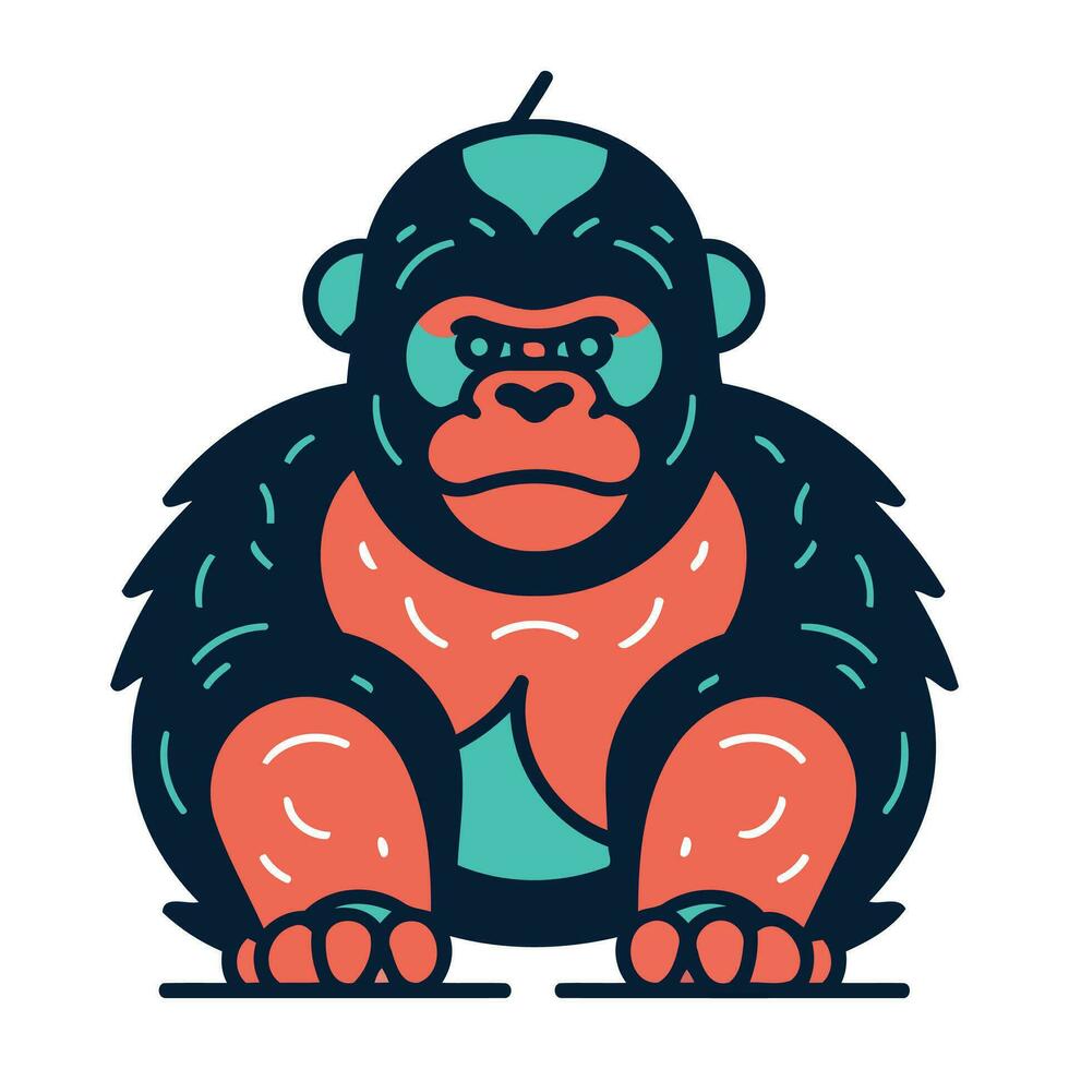 Gorilla Symbol. eben Illustration von Gorilla Vektor Symbol zum Netz Design