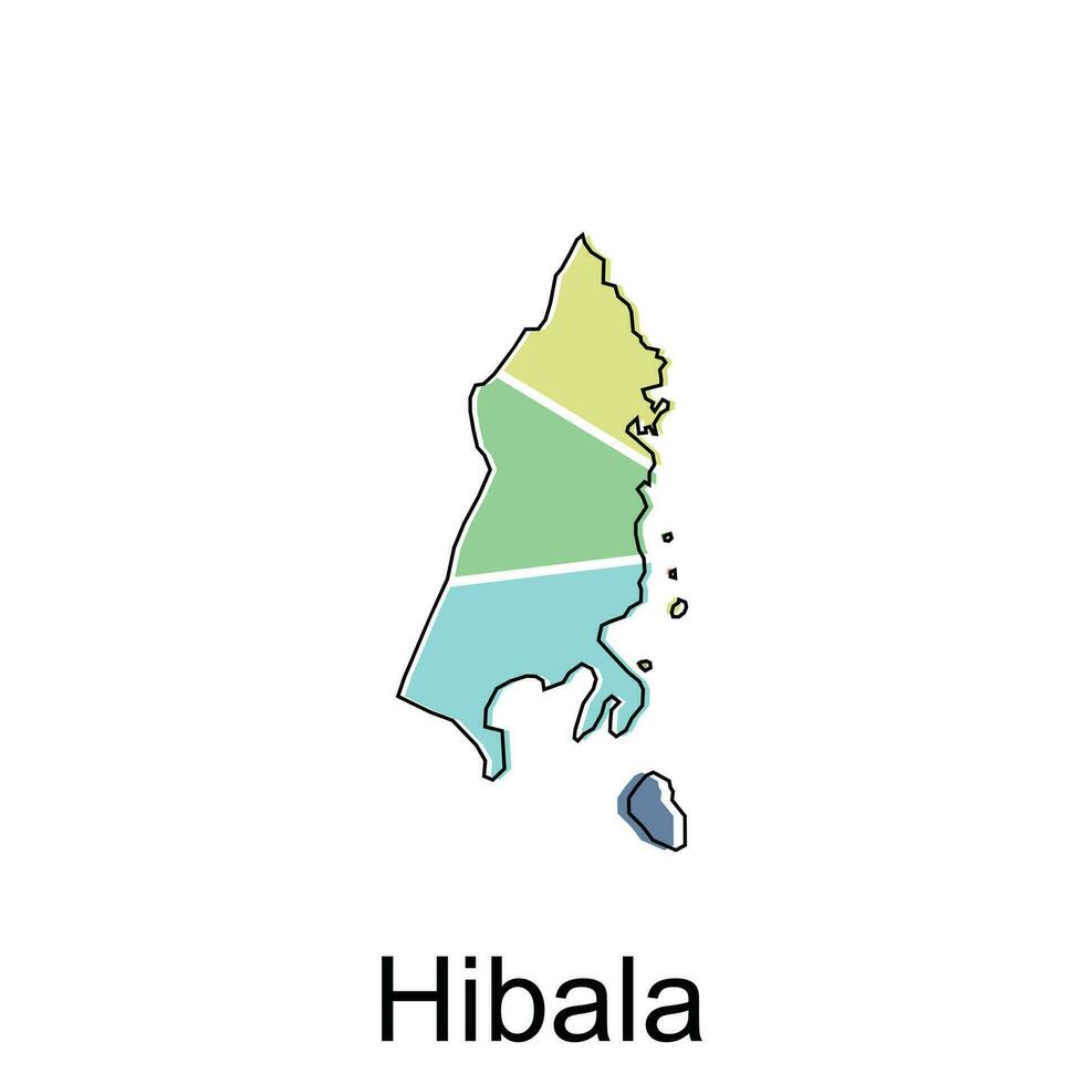 Karta stad av hibala värld Karta internationell vektor med översikt design mall, lämplig för din företag