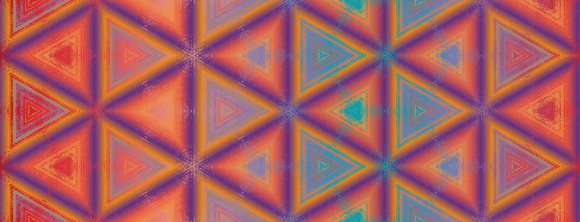 nahtlos abstrakt multi farbig lila, orange, Gelb, Viridian Grün, rot texturiert Kaleidoskop Muster. symmetrisch geometrisch Ornament zum Verpackung Design, Verpackung Papier, Hintergrund, Hintergrund. vektor