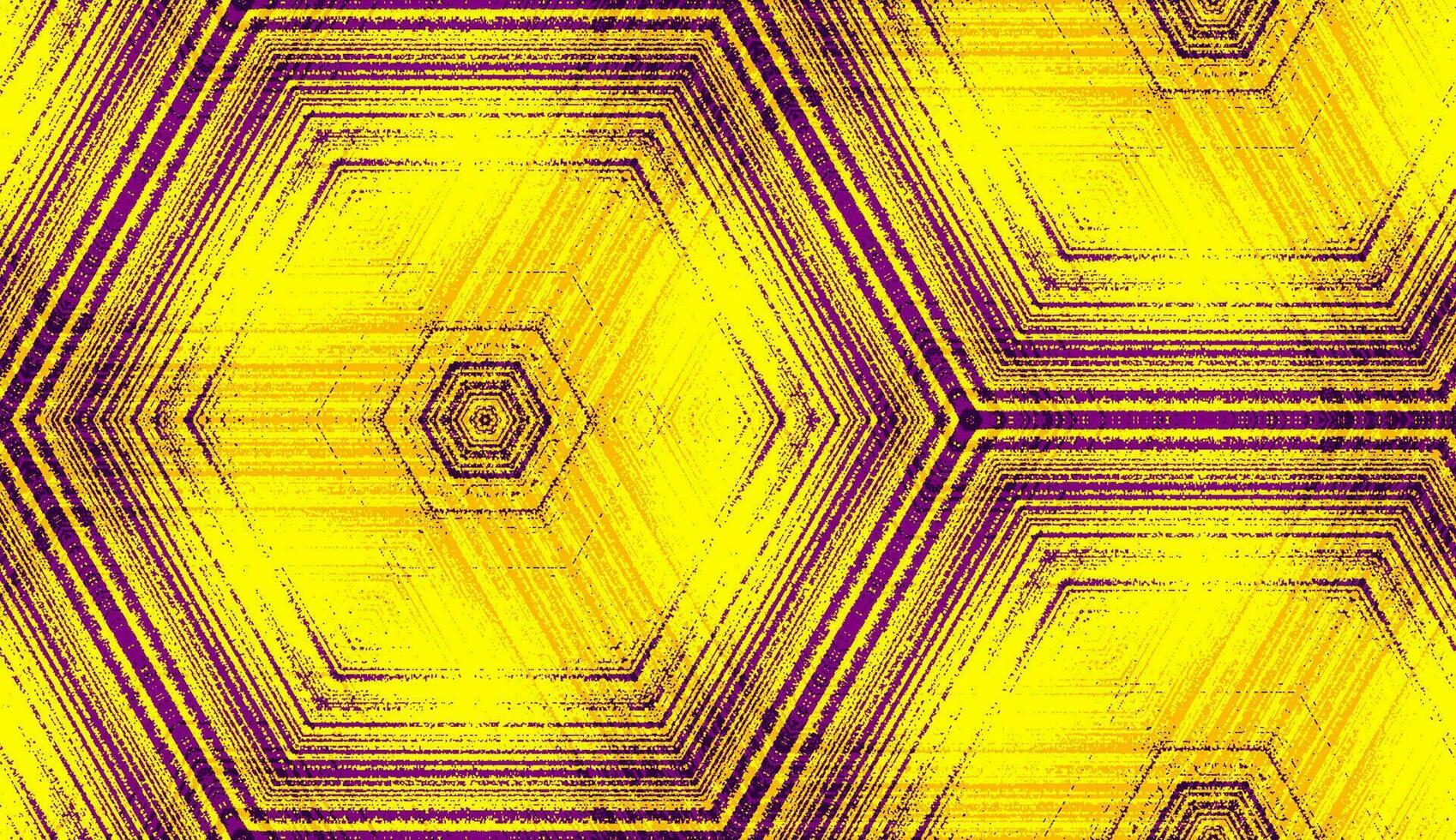 sömlös abstrakt geometrisk textur mönster i gul och violett färger. symmetrisk sexhörning prydnad för digital papper, textil- utskrift, tapet bakgrund design. vektor