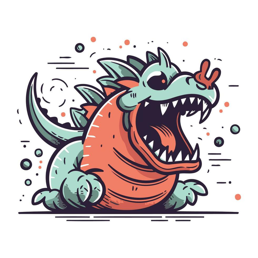 komisch Karikatur Drachen. Vektor Illustration. isoliert auf Weiß Hintergrund.