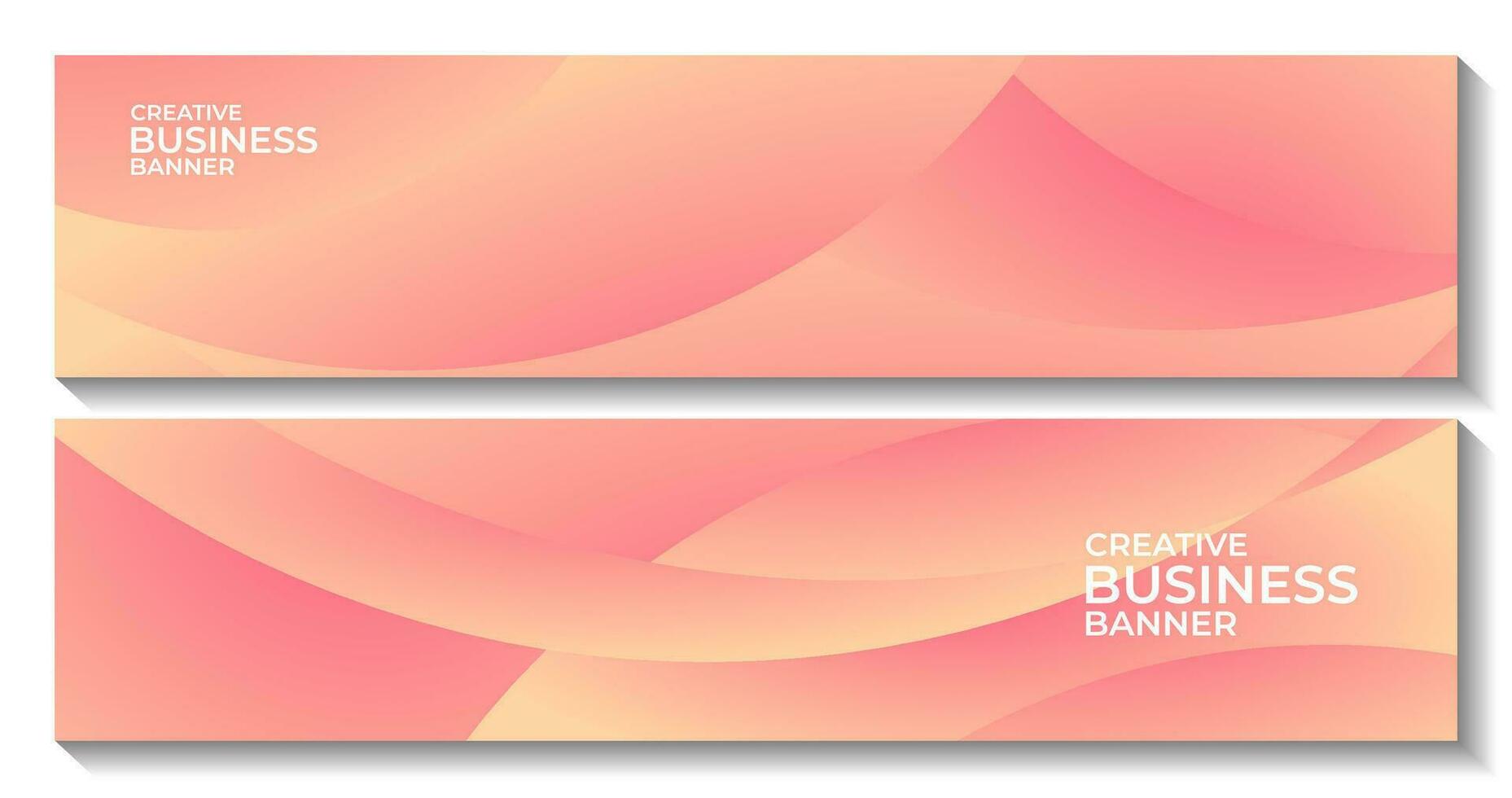 abstrakt modern banderoller uppsättning färgrik lutning orange bakgrund vektor
