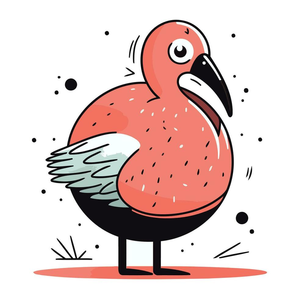 Flamingo. Vektor Illustration von ein Karikatur Flamingo Vogel.